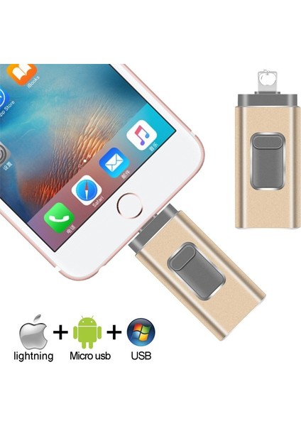 Altın 256GB USB Flash Sürücü Pendrive iPhone 6/6s/6plus/7/7plus/8/x Usb/otg/lightning 32G 64GB Kalem Sürücü Ios Harici Depolama Aygıtları Için (Yurt Dışından)