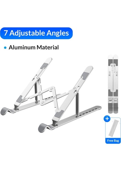 Alaşım Gümüş W 1. Dizüstü Bilgisayar Standı, Femoro Plastik Dizüstü Bilgisayar Tutucu Yükseltici Bilgisayar Tablet Standı Macbookipad ile Uyumlu Hp Dell Lenovo 10-15.6" (Yurt Dışından)