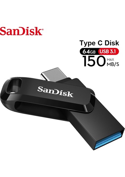 64GB Sandisk 32GB 64GB 128GB Ultra Çift Sürücü Go Sdddc3 064G G46 2'si 1 Arada USB Tip-A Tip-C Flash Sürücü Usb3.1 Kalem Sürücü USB C Pendrive (Yurt Dışından)