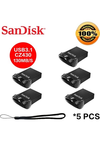 CZ430-5PCS 32GB Sandisk CZ48 CZ73 CZ74 CZ410 CZ430 16GB USB 3.1 512GB Flash Sürücü 32GB Mini Kalem Sürücü 64GB 256GB Hafıza Çubuğu 128GB Pc/not Için (Yurt Dışından)