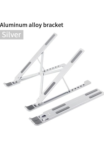 Gümüş Alüminyum Alaşımlı Taşınabilir Dizüstü Bilgisayar Standı Kaymaz Ayarlanabilir Masaüstü Dizüstü Bilgisayar Tutucu Dizüstü Standı Sfor Dizüstü Macbook Pro Air iPad (Yurt Dışından)
