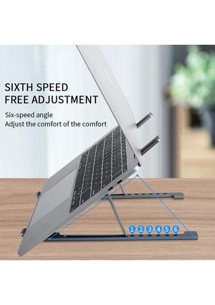 Gümüş Alüminyum Alaşımlı Taşınabilir Dizüstü Bilgisayar Standı Kaymaz Ayarlanabilir Masaüstü Dizüstü Bilgisayar Tutucu Dizüstü Standı Sfor Dizüstü Macbook Pro Air iPad (Yurt Dışından)