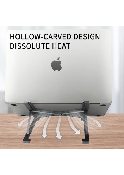 Gümüş Alüminyum Alaşımlı Taşınabilir Dizüstü Bilgisayar Standı Kaymaz Ayarlanabilir Masaüstü Dizüstü Bilgisayar Tutucu Dizüstü Standı Sfor Dizüstü Macbook Pro Air iPad (Yurt Dışından)