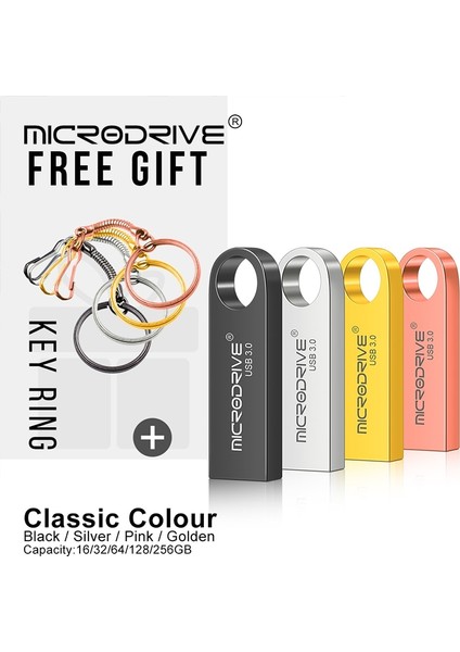 Pembe 128 GB USB 3.0 Flash Sürücü Metal Mini Pendrive 32 GB 64 GB 128 GB USB Sopa Cle USB Kalem Sürücü Anahtarlık USB Flash (Yurt Dışından)