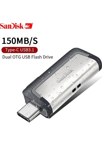 64 GB Sandisk Extreme Yüksek Hızlı 150 Mb/s Tip-C 32 GB 16 GB Sdddc2 USB 3.1 Çift Arayüz Otg USB Çubuğu 128 GB 64 GB USB Flash Sürücü (Yurt Dışından)