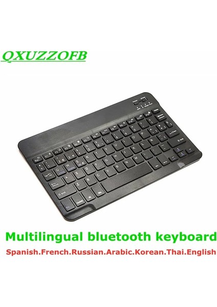 En Siyah Set 10 Inç Bluetooth Klavye Fransızca Ispanyolca Rusça Arapça Azerty Klavye Kablosuz Evrensel IPad Tablet Pro 9.7 Hava Android Için (Yurt Dışından)