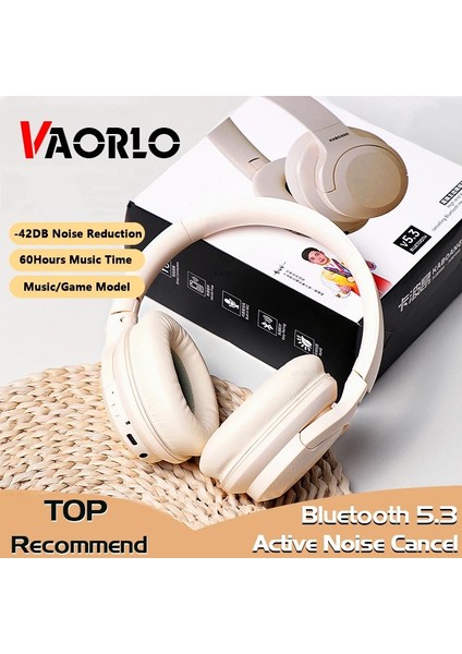 Siyah Anc Aktif Gürültü Önleyici Kablosuz Kulaklıklar Bluetooth 5.3 Hifi Bas Stereo Kulaklık Ps4 Ps5 Dizüstü Bilgisayar Için 60 Saat Müzik Süresi (Yurt Dışından)