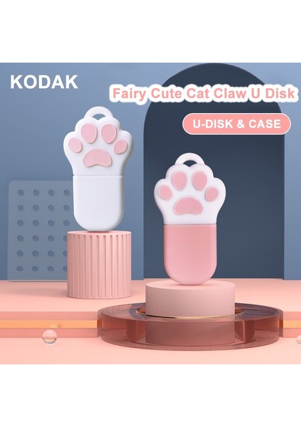 Pembe N Kasa Adaptörü 16GB Orijinal Kodak Mini U Disk 16G 32G 64GB Metal USB Flash Sürücü Su Geçirmez Pendrive Taşınabilir Cmemory Stick Ute Kedi Hediye Mevcut (Yurt Dışından)