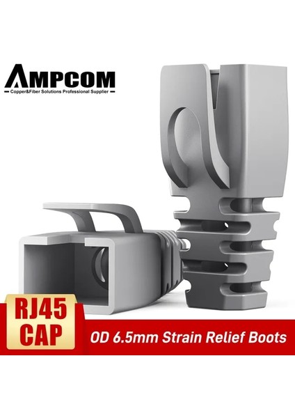 6.5 mm Gri 30 Adet Ampcom Ethernet Ağ Kablosu Gerginlik Giderici Bot Kablosu RJ45 Konnektör Fişi Kapakları 6.5/7.5/8.0mm Cat8 Cat7 CAT6A Cat6 CAT5E (Yurt Dışından)
