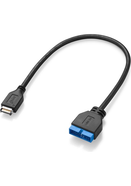 Siyah 0.3 M Lballist USB 3.1 Tip E Erkek USB 3.0 Anakart Idc 20PIN Erkek Kablo Folyo + Örgülü Korumalı 30 cm (Yurt Dışından)