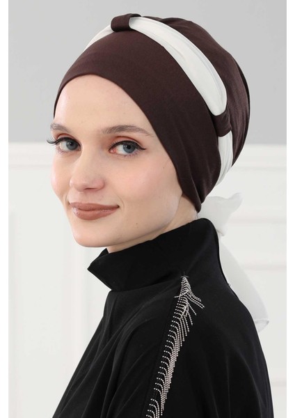 Şifon Kuşaklı Penye Bone