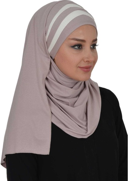 Aishas Design Çoklu Çapraz Dikim Renkli Şerit Pratik Penye Şal