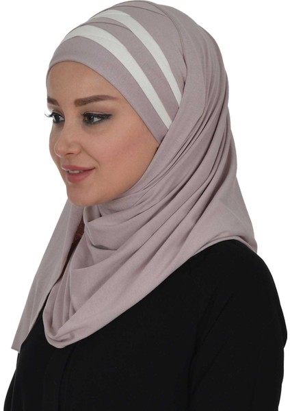 Aishas Design Çoklu Çapraz Dikim Renkli Şerit Pratik Penye Şal