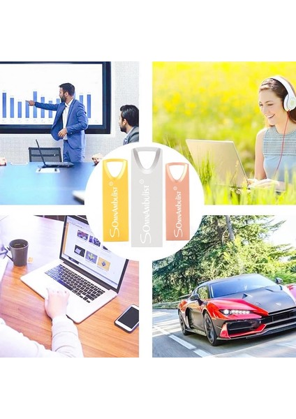 Gümüş 128GB Yüksek Hızlı USB Flash Sürücü Kalem Sürücü Hızı Metal Not Hafıza Çubuğu 128GB 64GB 32GB 16GB 3.0 USB (Yurt Dışından) modelleri