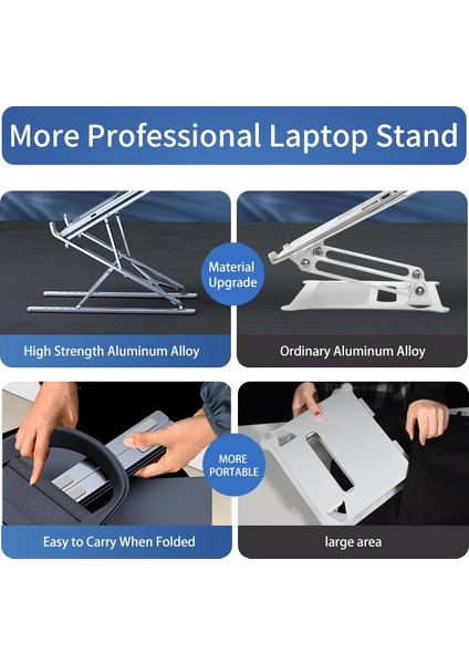 Gri Çift Katmanlı Cmaso Yenı N8 Ayarlanabilir Dizüstü Bilgisayar Standı Alüminyum Macbook Tablet Dizüstü Bilgisayar Standı Masa Soğutma Pedi Katlanabilir Dizüstü Bilgisayar Tutucu (Yurt Dışından) modelleri