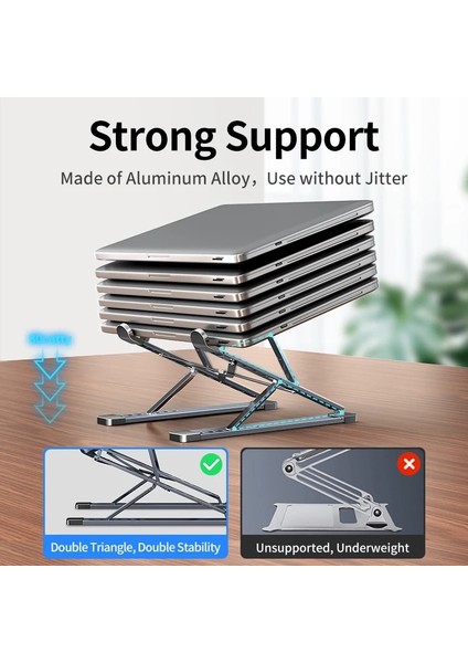 Gri Çift Katmanlı Cmaso Yenı N8 Ayarlanabilir Dizüstü Bilgisayar Standı Alüminyum Macbook Tablet Dizüstü Bilgisayar Standı Masa Soğutma Pedi Katlanabilir Dizüstü Bilgisayar Tutucu (Yurt Dışından) fırsatları