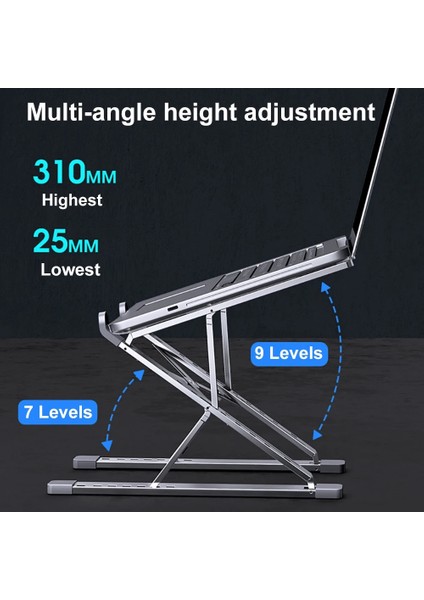 Gri Çift Katmanlı Cmaso Yenı N8 Ayarlanabilir Dizüstü Bilgisayar Standı Alüminyum Macbook Tablet Dizüstü Bilgisayar Standı Masa Soğutma Pedi Katlanabilir Dizüstü Bilgisayar Tutucu (Yurt Dışından) indirimleri