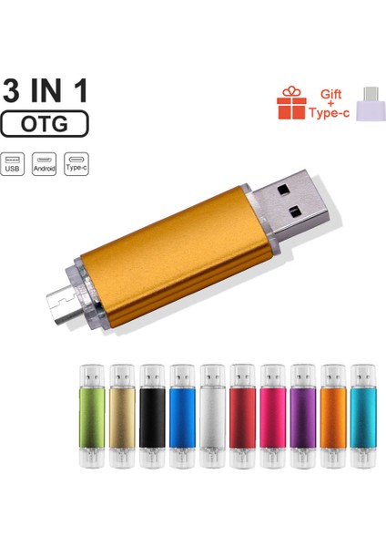 Siyah 64 GB Özel Logo Renkli Otg USB Flash Sürücü USB 2.0 Kalem Sürücü Android Akıllı Telefon/pc 8 GB 16 GB 32 GB 64 GB 128 MB Pendrive Hediyeler (Yurt Dışından)