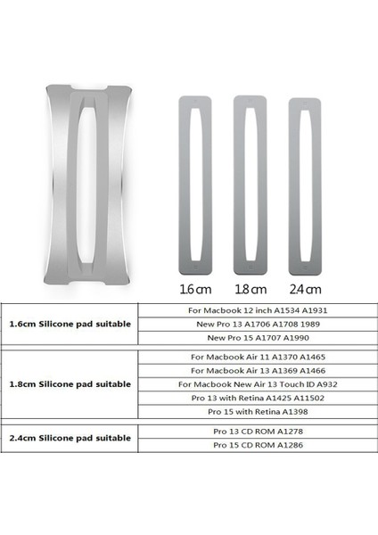 1.8cm Silika Jel Dikey Dizüstü Bilgisayar Standı Tablet Soğutma Desteği Braketi Tutucu Macbook Air Pro Asus Aksesuarları Için Dikilmiş Alüminyum Alaşımlı Depolama (Yurt Dışından) modelleri