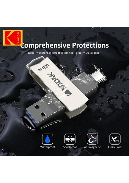 256 GB Kodak USB 3.2 Tip C Otg Çift Flash Sürücü K273 128 GB Usb3.0 Mini Pendrive Metal U-Disk Akıllı Telefon Için Pc Masaüstü Dizüstü macbook (Yurt Dışından)