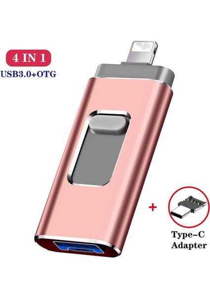 Pembe Gönderme Tipi C 256 GB USB Flash Sürücü 128G Usb3.0 Pendrive iPhone Xs Max x 8 7 6 iPad 8/16/32/64/128 256 GB Memory Stick USB Anahtar Mfi Kalem Sürücü (Yurt Dışından)