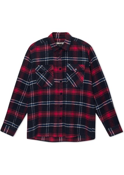 Paul Erkek Dokuma U.kol Gömlek Kırmızı-Lacivert Ekoseli