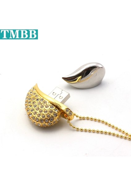 Altın 4 GB Binful USB Flash Sürücü Altın Aşk Sevgilisi Kolye U Disk 4 GB 8 GB 16 GB 32G 64G Yaratıcı Kişilik Flash Sürücü Hafıza Çubuğu Hediye (Yurt Dışından)