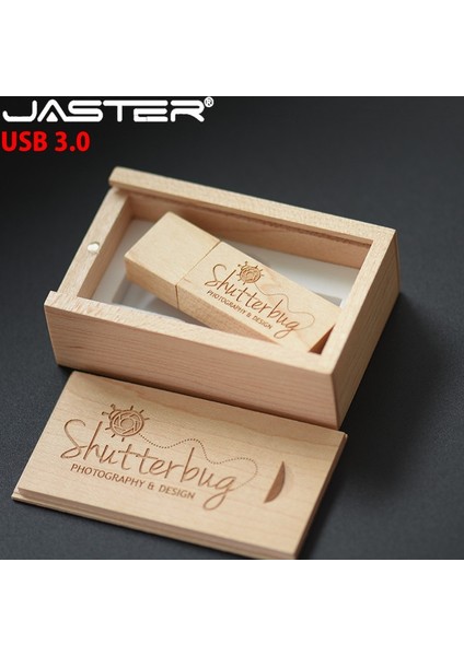 E 64GB Jaster USB 3.0 Fotoğrafçılık Müşteri Logosu Ahşap USB + Hediye Kutusu USB Flash Sürücü Ahşap Pendrive 8gb 16GB 32GB 64GB Düğün Hediyeleri (Yurt Dışından) fiyatları