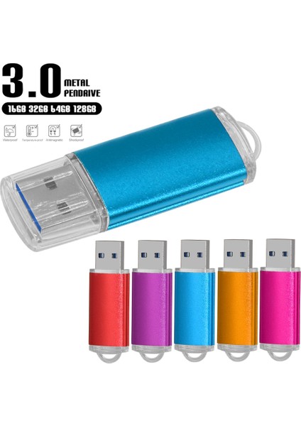Gül Kırmızı 32GB Metal USB 3.0 Flash Sürücü 64GB 128GB Su Geçirmez Yüksek Hızlı Kalem Sürücü 16GB 32GB 8gb USB U Disk Sopa Flash Sürücü Hediye (Yurt Dışından) modelleri