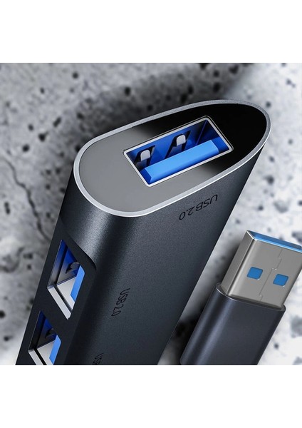 Uzay Grisi 4 4 Port USB 3.0 Hub USB Hub Yüksek Hızlı Tip C Splitter Pc Bilgisayar Aksesuarları Için Çoklu Bağlantı Noktası Hub 4 USB 3.0 Bağlantı Noktaları (Yurt Dışından)
