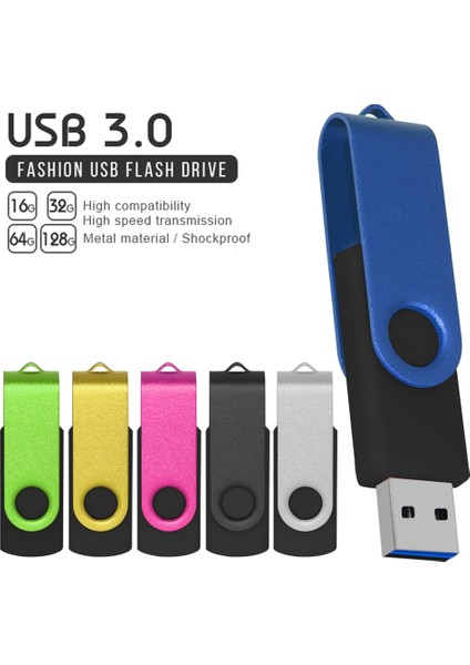 Sarı 16GB USB Flash Sürücüler Su Geçirmez Pendrive Cle USB 3.0 Kalem Sürücü 128GB 64GB 32GB 16G 4gb Yüksek Hızlı Memoria USB Flash Disk Özel Logo (Yurt Dışından)
