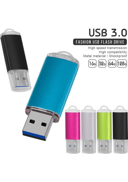 Siyah 16GB Metal USB 3.0 Flash Sürücü 64GB 128GB Su Geçirmez Yüksek Hızlı Kalem Sürücü 16GB 32GB 8gb USB U Disk Sopa Flash Sürücü Hediye (Yurt Dışından) fırsatları