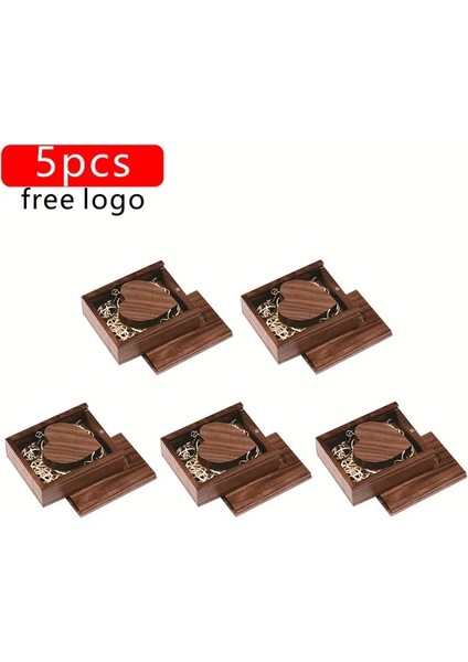 D 4gb Jaster 5 Adet/grup Ahşap Kalp + Kutu USB Flash Sürücü Pendrive 64GB 32GB 16GB 8gb 128GB 4gb U Disk Fotoğraf Düğün Hediyeleri (Yurt Dışından)