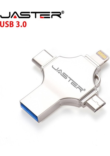 Kutulu Siyah USB 32GB Jaster Kalem Sürücü Tipo C Otg USB Flash Sürücü 3,0 Para Iphone ipad Android 16GB 32GB 64GB 128GB 256GB Pendrive 4in1 (Yurt Dışından) modelleri