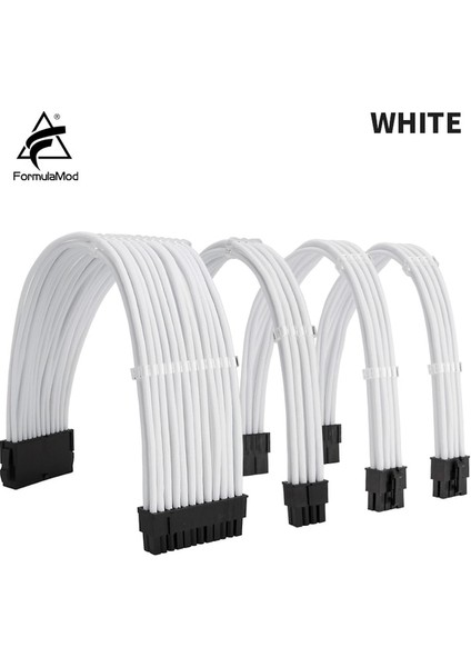 Beyaz Kit I Formulamod Nck1 Serisi Psu Uzatma Kablosu Kiti, Düz Renk Kablo Katı Combo 300MM ATX24PIN PCI-E8PIN CPU8PIN Taraklı (Yurt Dışından)