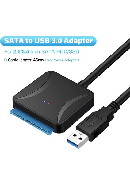 Sata Kablosu 1-1 Adet 45 cm Onvian Sata USB 3.0 Adaptörü Dönüştürücü Kablosu USB 3.0 Sabit Disk Dönüştürücü Kablosu Samsung Seagate Wd 2.5 3.5 HDD SSD Adaptörü (Yurt Dışından)