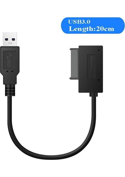 Usb3.0 20 cm USB 13 P Usb3.0 Mini Sata Iı 7 + 6 13PIN Adaptör Dönüştürücü Kablosu Dizüstü Bilgisayar Cd/dvd Rom Slimline Sürücü (Yurt Dışından)