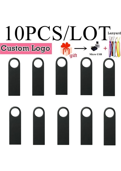 Gümüş Renk 1 Parça 128 GB 10 Adet Ücretsiz Kişiselleştirilmiş Şirket Logosu USB Pendrive USB Flash Sürücü USB 2.0 Kalem Sürücü 4 GB 8 GB 16 GB 32 GB 64 GB USB Bellek Çubuğu (Yurt Dışından)