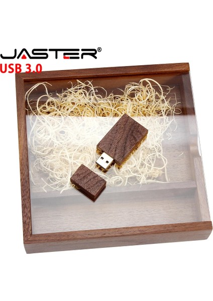 Hiçbir Kutu A 32GB Jaster USB Flash Sürücü 3.0 Şeffaf Akrilik Kapak Ahşap Fotoğraf Albümü Pendrive 64GB 128GB 16GB 32GB 8gb 4gb U Sopa Düğün Hediyesi (Yurt Dışından) fiyatları