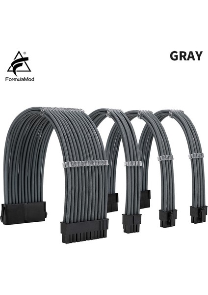 Gri Kit B Formulamod Nck1 Serisi Psu Uzatma Kablosu Kiti, Düz Renk Kablo Katı Combo 300MM ATX24PIN PCI-E8PIN CPU8PIN Taraklı (Yurt Dışından)