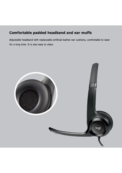 Siyah Logitech H390 USB Bilgisayar Kulaklığı Eller Serbest Oyun Toplantı Video USB Stereo Sohbet Mikrofonlu Kulaklıklar Dizüstü Bilgisayar Oyuncu Ev Için (Yurt Dışından) modelleri