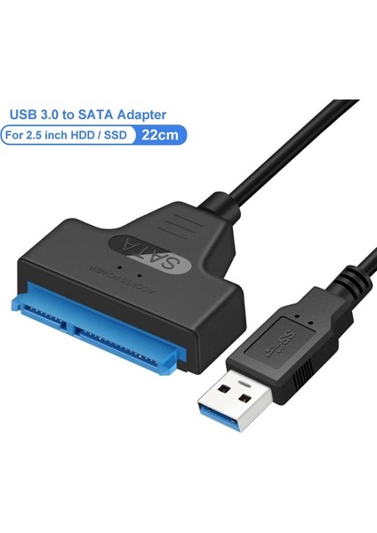 22 cm USB 3.0 - Sata Onelesy USB 3.0 - Sata Adaptörü Tak Çalıştır 2.5 Inç Hdd/ssd Sata Dönüştürücü Uasp Yüksek Hızlı Veri Iletimi Sata - USB (Yurt Dışından)