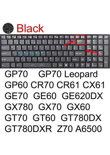Siyah Klavye Kapağı Msı GS75 GS76 Stealth GS66 GS77 GS65 Ince GS73 GS73VR GS72 GS70 GS63 GS63VR GS60 Silikon Dizüstü Bilgisayar Kılıfı 17 (Yurt Dışından)