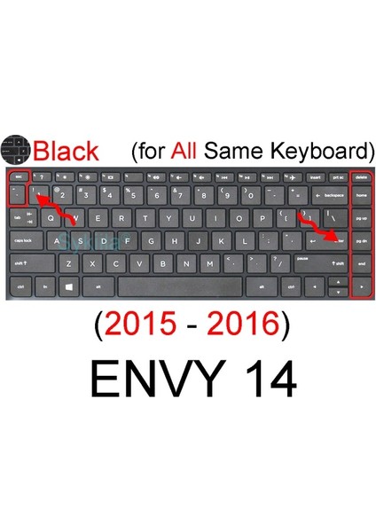 Siyah 2015-2016 Klavye Kapak Hp Envy 13 X360 14 14T 13T 13Z Dokunmatik 13-Ah 13-Aq 13-Ag Koruyucu Kılıf Silikon Dizüstü Dizüstü 13.3 Inç (Yurt Dışından)