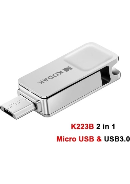 K223B-MICRO USB 32GB Kodak Mikro USB Flash Sürücü Otg Pendrive 32GB 64GB 128G Type-C Akıllı Telefon Android Için Dönebilen Memory Stick Mikro Iş Hediyesi (Yurt Dışından)