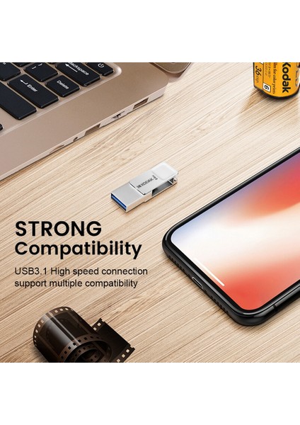 K223B-MICRO USB 32GB Kodak Mikro USB Flash Sürücü Otg Pendrive 32GB 64GB 128G Type-C Akıllı Telefon Android Için Dönebilen Memory Stick Mikro Iş Hediyesi (Yurt Dışından)