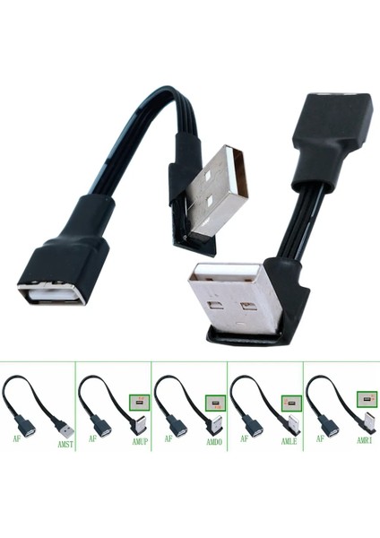 Amle-Af 0.5m 5cm 10CM USB 2.0 A Erkek - Dişi 90 Açılı Uzatma Adaptör Kablosu Usb2.0 Erkek - Dişi Sağ/sol/aşağı/yukarı Siyah Kablo Kablosu (Yurt Dışından) modelleri