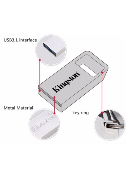 DUO3CG3 64GB Kingston 32GGB USB Flash Sürücü 16GB 64GB 128GB USB 3.1 Kalem Sürücü Disk Metal Cle Pendrive Flash Memory Stick U Disk (Yurt Dışından)