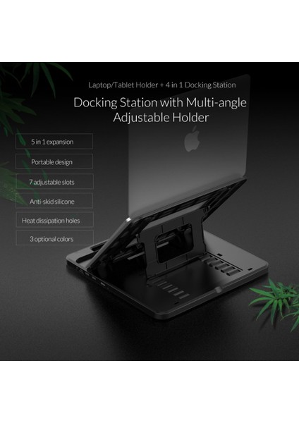 HDMI Uyumlu Orıco Dizüstü Bilgisayar Standı USB 3.0 Tip-C 7 Açı Ayarlanabilir Kaymaz Masaüstü Dizüstü Tutucu iPad Pro/ipad Air/ipad (Yurt Dışından) fırsatları