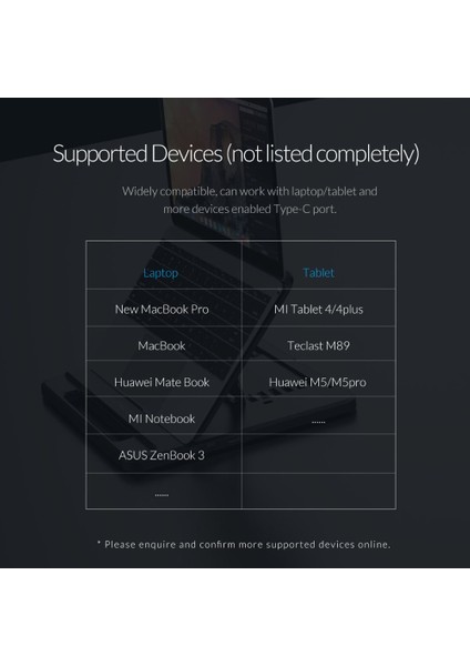 HDMI Uyumlu Orıco Dizüstü Bilgisayar Standı USB 3.0 Tip-C 7 Açı Ayarlanabilir Kaymaz Masaüstü Dizüstü Tutucu iPad Pro/ipad Air/ipad (Yurt Dışından) indirimleri